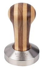 Metallurgica Motta Striped Wood Espresso Coffee Tamper with Flat 58 Mm Stainless