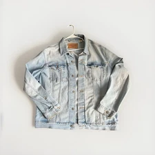 Signature Gold by Levis Strauss Mens Blue Denim Jacket Mens Large Trucker