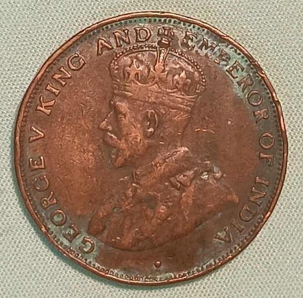1924 Hong Kong One Cent Coin - British Empire- Has Rim Damage But A Nice. (N227) - Image 2 of 2