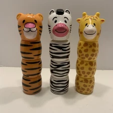 (3) LAKESHORE LEARNING Easy-Twist Animal Builders Developmental Toys 7”