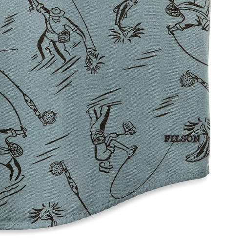 Chemise guide légère Filson SS Alaska bleu gris poisson mouche homme XL neuve - Photo 5/6