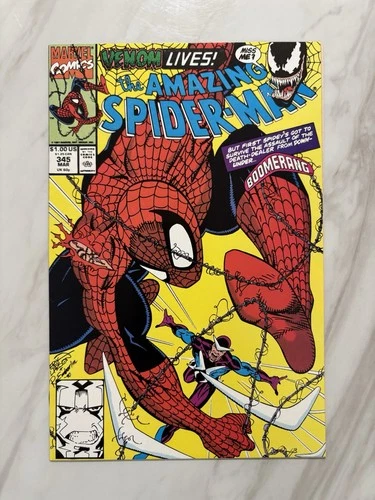 Amazing Spider-Man #345 (1990) NM Cletus Bonds w/Carnage • Boomerang! Marvel