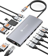 USB C 14 in 1 Docking Station Dual Monitor wi...