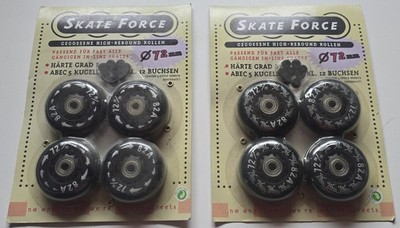 8 Stück Gegossene High-Rebound Rollen, Härte 82A, 72 x 24mm, ABEC 5 Lager