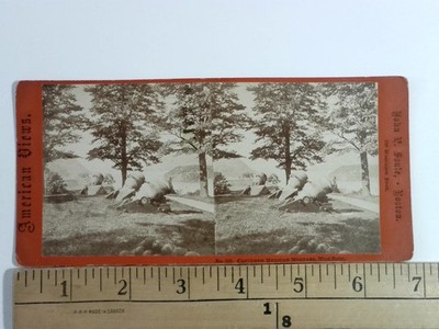 John P. Soule Stereoview Captured Mexican Mortars West Point c1870