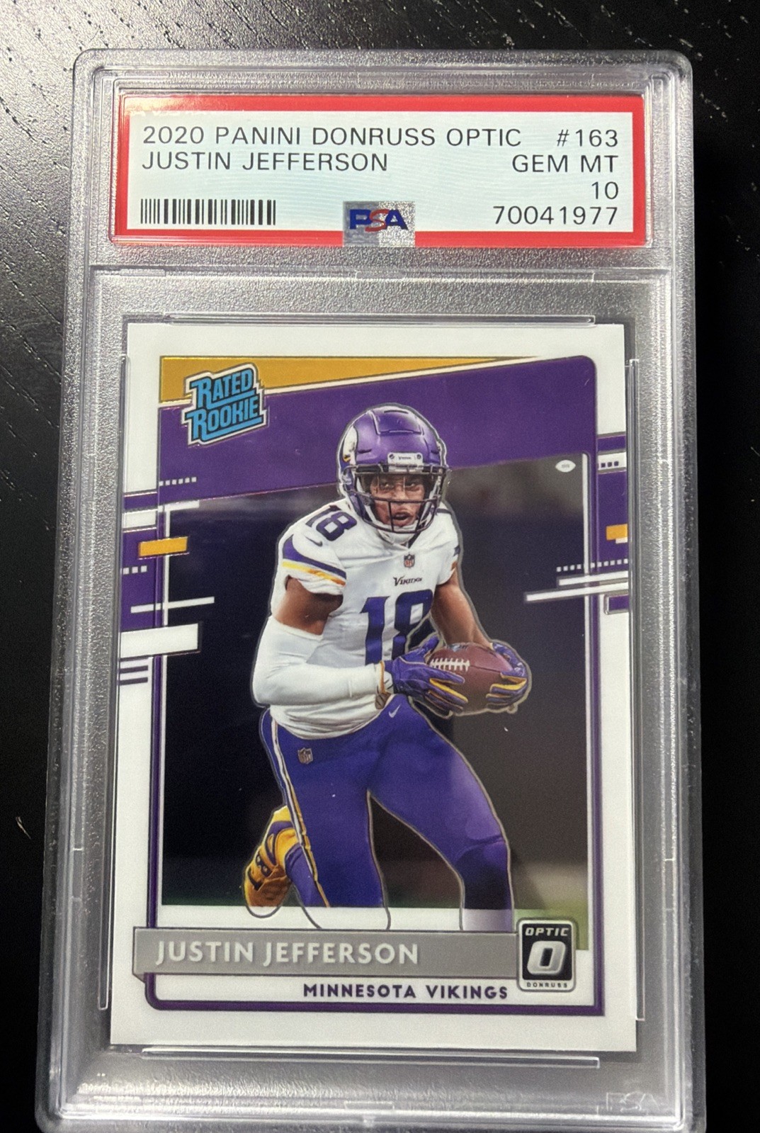2020 Donruss Optic #163 Justin Jefferson RC Rated Rookie PSA 10 GEM MINT VIKINGS