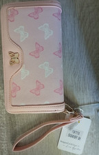 Vera Bradley Pink Butterfly Zip-Around Women's Wallet with Wrist Strap
