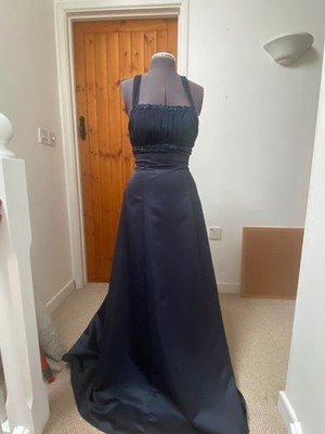 Gino Cerruti navy floor length prom evening dress, size S small, worn once