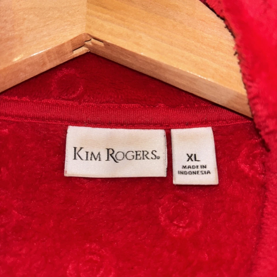 Chaleco Kim Rogers para mujer talla XL rojo polar cremallera sin mangas Foto 3 de 4
