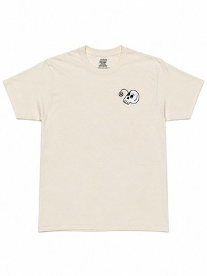 A.LAB Trash Fire Graphic T Shirt Cream Men s L Skull Skate Streetwear