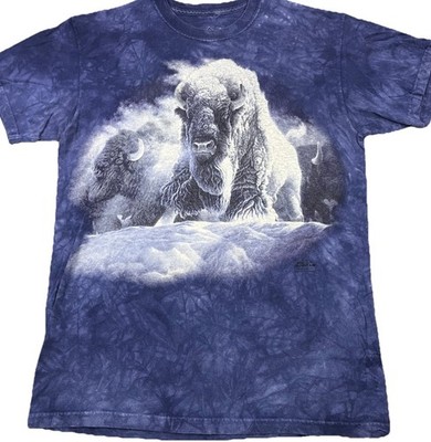 The Mountain Bison Tie Dye Short Sleeve T Shirt Buffalo Men s Size Medium