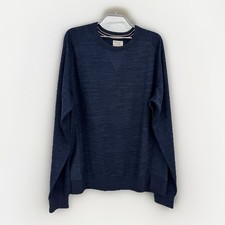 Champion Men's French Terry Crew Neck Pullover Sweatshirt in Navy Blue size L