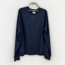 Champion Men's French Terry Crew Neck Pullover Sweatshirt in Navy Blue size L