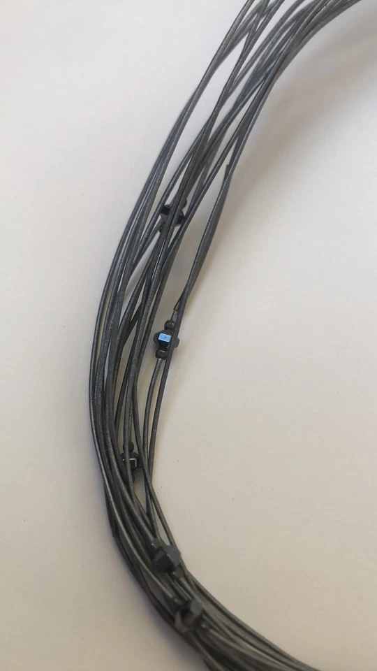 Collar con cordón de cuero de vidrio hematita de plata esterlina SILPADA N2146 Foto 2 de 3