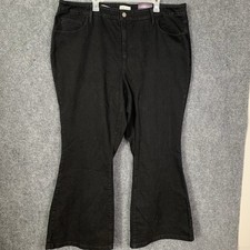 NWT Ava Viv High-Rise Flare Jeans Plus Size 24 Black Denim No-gap Waistband