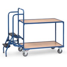 Wózek komisjonowany Fetra 2105 z 2-piętrową krawędzią 12 mm i stopniami