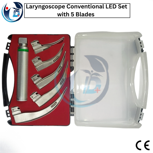 Laringoscopio Set LED Convenzionale con 5 Lame 0,1,2,3,4 e Manico Migliore Qualità - Foto 6 di 12