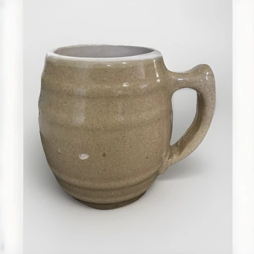 Vintage UHL Pottery Co. Clay Barrel Mug Stein #16 Huntingburg Indiana 16 Oz.
