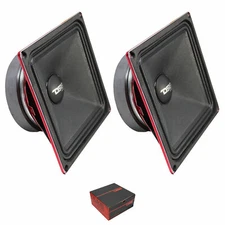 2 DS18 PRO-X6.4MSQ 6.5" Square 1000 W 4 Ohm Loudspeakers Mid Range Bass Speakers