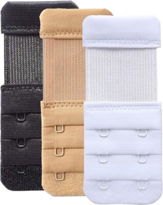 3x STRETCHIGE BH Extender Extensions schwarz weiß beige inkl. Umstandsmode 2 Haken