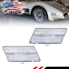 2x Clear Lens Front Corner Turn Signal Marker Lights For 1980-1982 Corvette C3