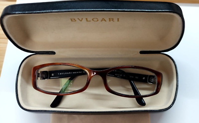 Bvlgari 4016-B 879 Havana Black Silver Rhinestone Eyeglasses Frame Italy 52mm Nice BVLGARI 4016-B Eyeglasses Frames 879 Brown Tortoise  main image 4