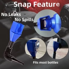 4pcs-One-Hand Snap Funnel–Flexible Spill-Free Oil, Gas & Coolant Filling Adapter