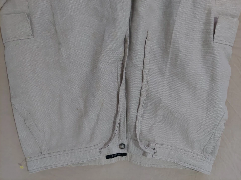 Pantalones de vestir para hombre Liz Claiborne de lino 36x30 L grandes caqui holgados chinos cargo Foto 4 de 4