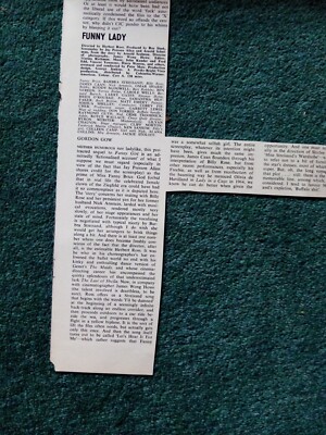 L1V Ephemera 70er Jahre Artikel Filmkritik Lustige Dame Barbara Streisand 