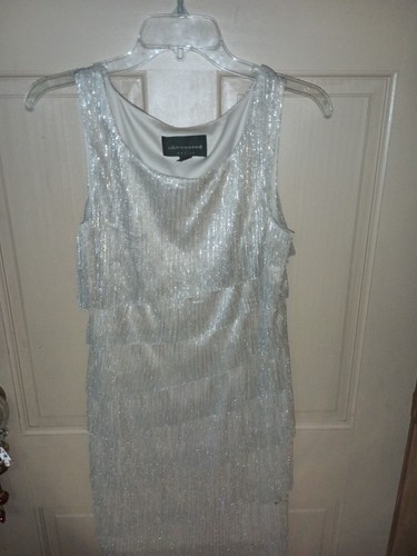 Connected Gold Sleeveless Dress Flapper Style Gold Size 8p - Picture 4 of 5
