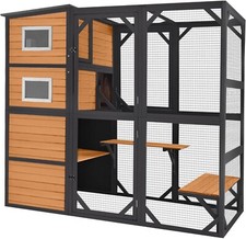 Aivituvin Large Cat Catio 4 Tiers Cat Enclosures House for Outdoor Indoor 70" H