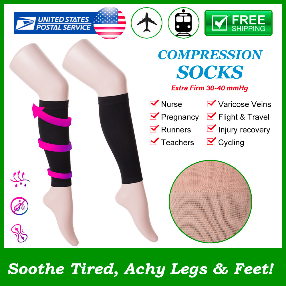 GO Compression Socks Open Toe 20-30 MmHg - Knee High Support For Plantar Fasciitis, Travel & Sports