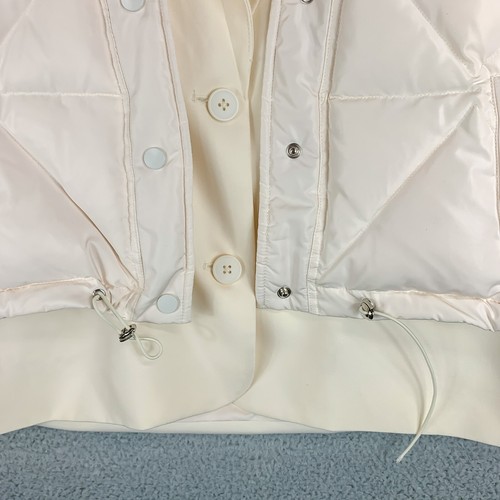 Grey Lab Jacket Womens Small Ivory Down Filled Designer Chic Boho Goose Feathers - Picture 5 of 16
