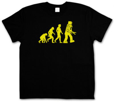 THE BIG BLACK ROBOT EVOLUTION BANG THEORY T-SHIRT Sheldon Nerd Cooper TV Geek
