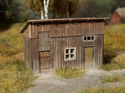 Model Scene 91506, 1:120 Holzschuppen, Diorama, Lasercut Bausatz