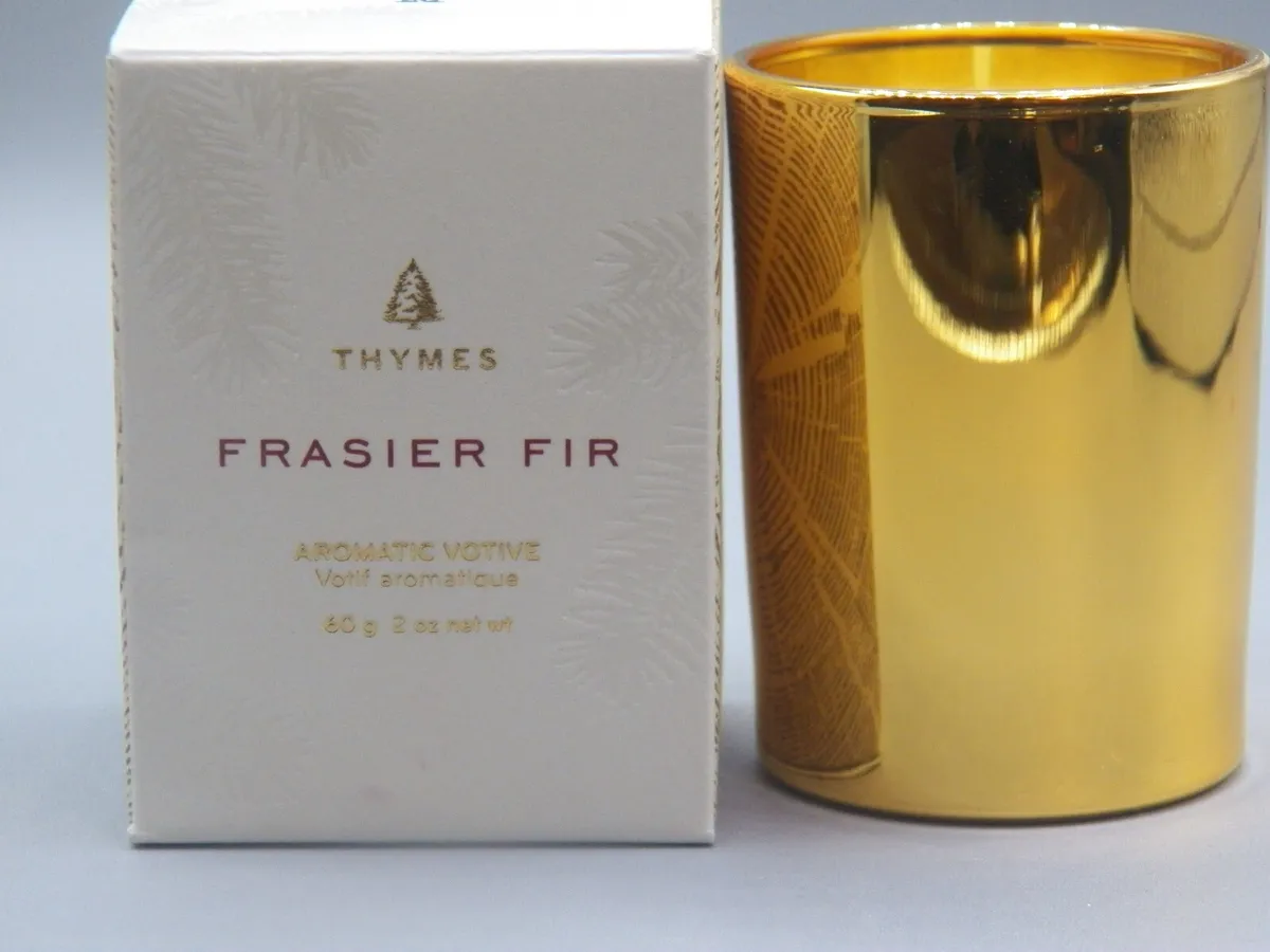 Thymes Frasier Fir Candle Pine Needle Glass Jar Aromatic Candle 2