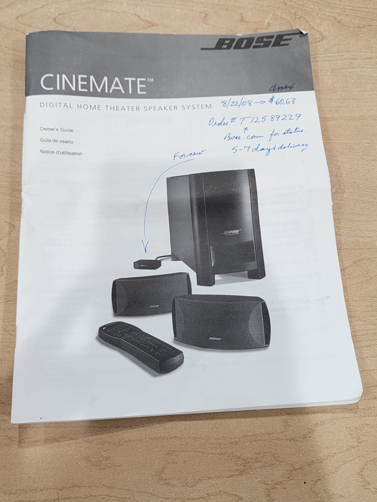 BOSE CineMate Digital Home Theater Speaker System w/ Interface, Remote + Cables