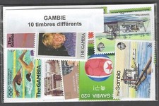Gambie 10 timbres différents oblitérés