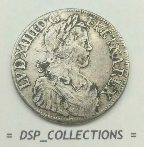 Louis XIV Grande O Il Re Sole ECU À La Stoppino Lunga 1651 Bordeaux =3 61/M01