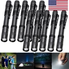 1/5/10 x LED Flashlight Clip Mini Light Penlight Pocket Portable Pen Torch Lamp