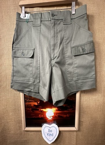 Sportif men’s cargo green athletic shorts stretch 34 solid pockets zipper Sri