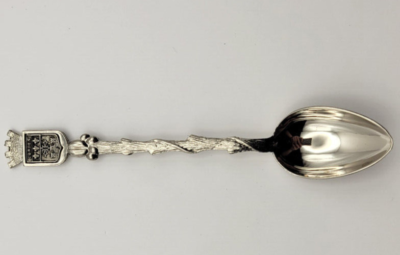 Petite Cuillère De Collection Blason Cordes-sur-ciel En Métal Argenté Avec Boîte
