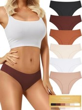 Seamless Women's Underwear No Show Bikini Panties Briefs Comfortable 6-Pack XS