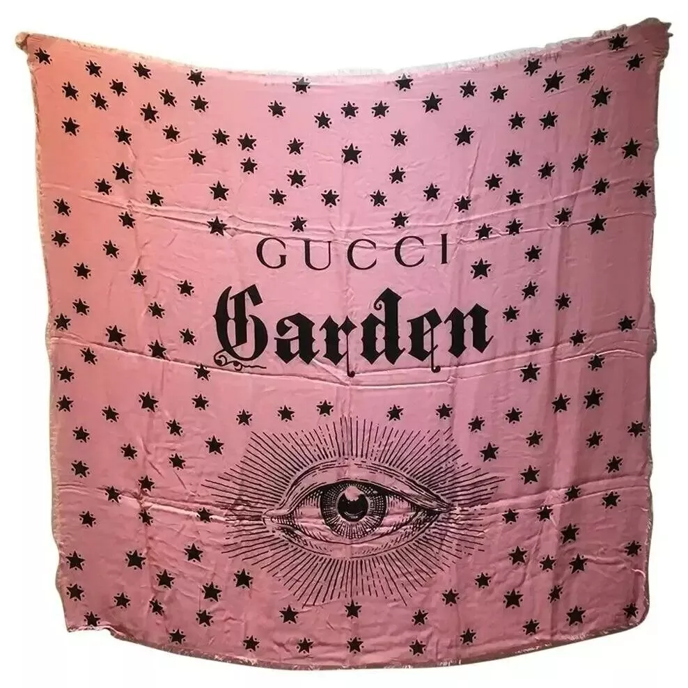 Écharpe châle Gucci 100 % authentique rose/noir PRIX CONSEILLÉ grande taille NEUF !!