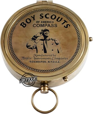 BSA Boy Scouts America Kompass Handgefertigt Messing Antik Magnetisch