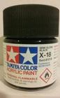Tamiya acrylic paint X-18 Semi-gloss black.23ml.