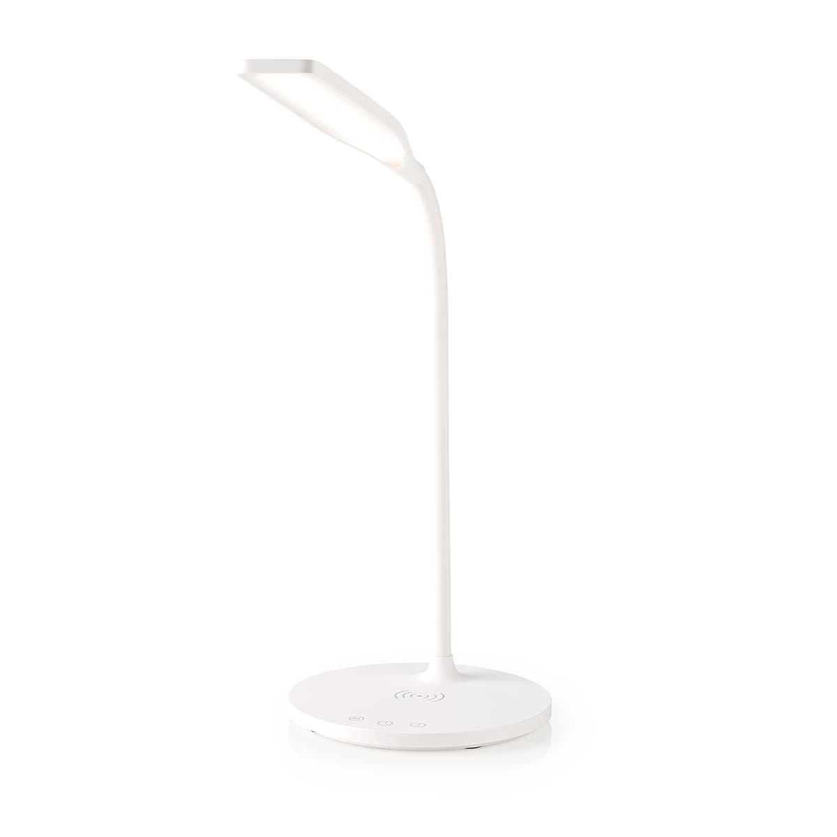 Lampe de bureau LED Nedis blanche avec chargeur induction 15W et variateur