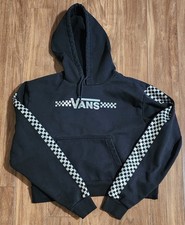 Vans Hoodie Women's Sz Medium Cropped Pullover Skater Hooded Sweatshirt