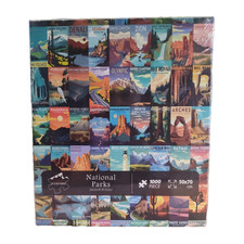 PICKFORU National Parks Jigsaw Puzzle 1000 Piece New Sealed Travel Poster Vtg
