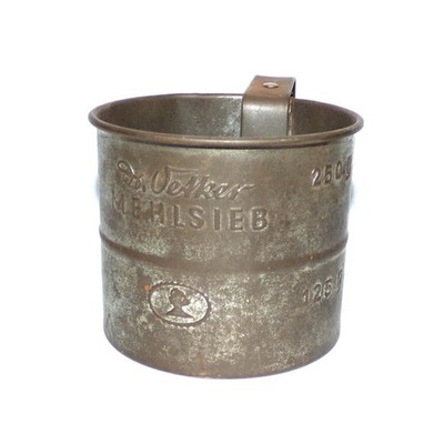 Vintage Dr. Oetker Zinc Flour Sifter Mehlsieb 250g 125g Kitchen Decor